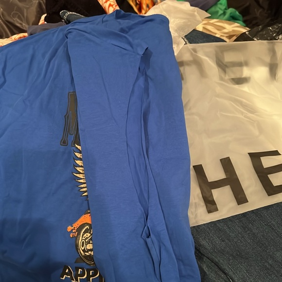 Rock n roll Large motorcycle t shirt  2 silver chains and fish net hose all NWT - Picture 5 of 5